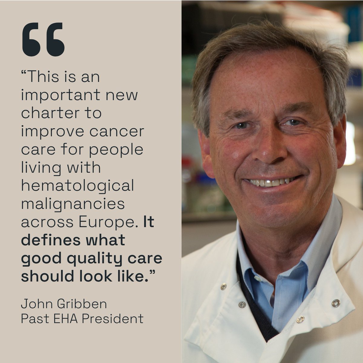 Over 300,000 blood cancer patients start their cancer journey every year – but they are all different.  

🎯 EHA and <a href="/EuropeanCancer/">European Cancer Organisation</a>  have joined forces to develop a list of essential requirements for treating patients with hematological malignancies. You can read it in