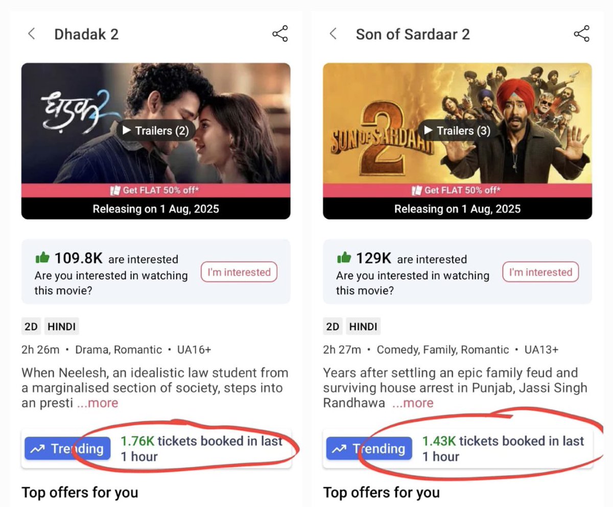 kamaalrkhan's tweet image. This is like Bhookhe Ne Bhookhe Ki Maari, Dono Ko Gash Aaa Gaye! #SOS2 Vs #Dhadak2!