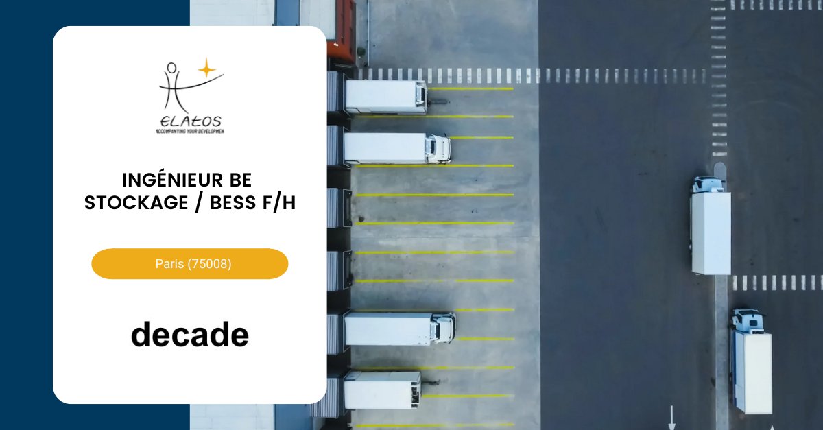 💡 Rejoignez une start-up agile et engagée et contribuez à structurer un bureau d’études innovant au cœur des enjeux énergie &amp; stockage.

 #Recrutement Ingénieur BE Stockage / BESS f/h pour Decade Energy à Paris (75008). 

→ bit.ly/44IlZ6f

#emploi