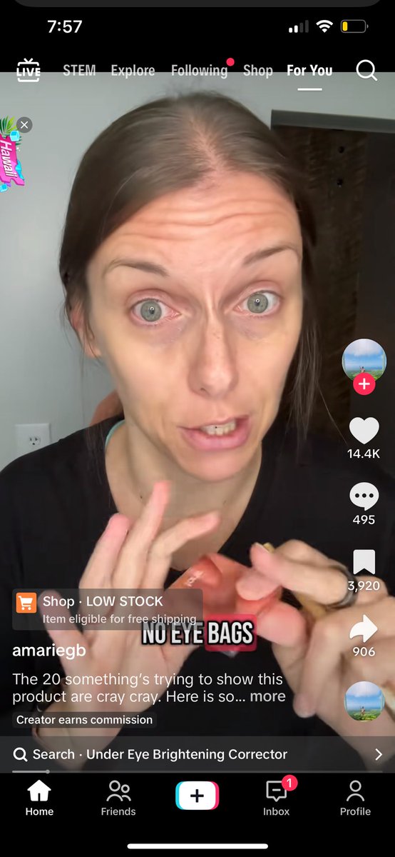 After working for 22 hours straight yesterday, then getting 6 hours of sleep, TikTok almost immediately showed me this ad about a concealer for eye bags 😂 like yeah, maybe it actually is watching me lol