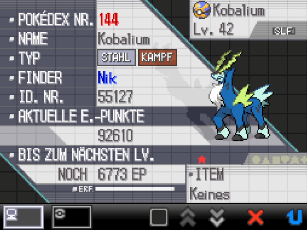 ✨Shiny Cobalion after 9086 SRs in Pokémon White!

The next target acquired for Type Elite!
What a beautiful shiny, and finally some progress on the Unova Shiny living dex.

Unova SLD 16/156