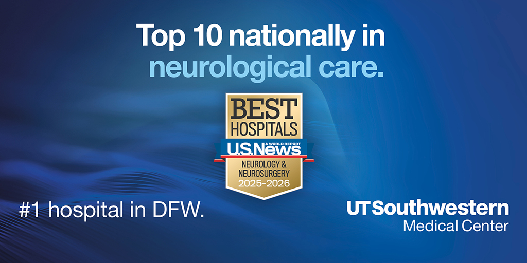 UTSW Neurology (@utswneurology) on Twitter photo We are beyond thrilled to be ranked by U.S. News & World Report as one of the nation's top 10 centers for neurological care with a designation of high performance for stroke at the No. 1 hospital in DFW. <a href="/UTSWBrain/">UT Southwestern O'Donnell Brain Institute</a>
<a href="/UTSWNeurosurg/">UTSW Neurosurgery</a> We are beyond thrilled to be ranked by U.S. News & World Report as one of the nation's top 10 centers for neurological care with a designation of high performance for stroke at the No. 1 hospital in DFW. <a href="/UTSWBrain/">UT Southwestern O'Donnell Brain Institute</a>
<a href="/UTSWNeurosurg/">UTSW Neurosurgery</a>