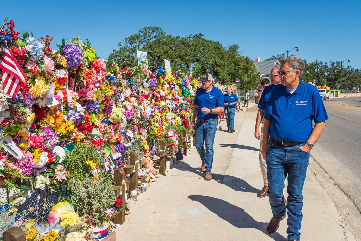 Visited the Memorial Wall in Kerrville, TX—a powerful reminder of loss and resilience. Proud to stand with SBA leaders Bill Briggs, Chris Stallings, and Justin Crossie as we support recovery efforts across this strong Texas community. #TexasStrong #SBA #DisasterRecovery