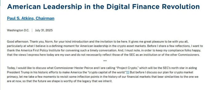 techconcatalina's tweet photo. 🔥BOMBAZO🔥

🧨La SEC lanza el "Proyecto #Cripto" para transformar a EE.UU en la "capital cripto del mundo"

🤯Tiene como objetivo MOVER A LOS MERCADOS tradicionales a la blockchain. 

¿Serán #Ethereum y otras redes una capa base de los MERCADOS FINANCIEROS TRADICIONALES⁉️ https://t.co/XPY7D50vlW