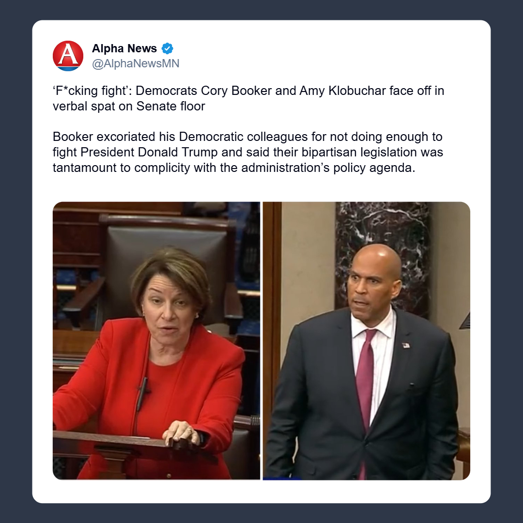 Cory Booker shouted “F***ing fight!” at Klobuchar on the Senate floor.
Not at Republicans—at his own party.
The Left is eating itself in public.
4/12