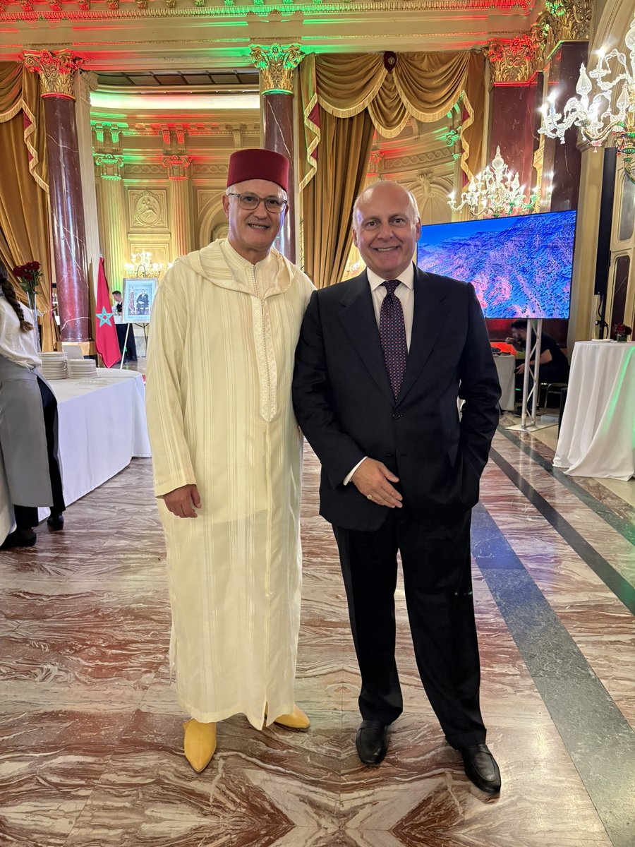 Ieri 30 Luglio si è svolta a Roma la serata celebrativa della Festa del Trono - festa nazionale del Regno del Marocco 🇲🇦, giornata nazionale marocchina, commemorazione dell'ascesa al trono di Re Mohammed VI, il quale prese il potere nel 1999 <a href="/Amb_Marocco/">Marocco in Italia</a>