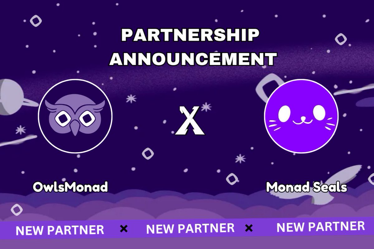 OwlsMonad (@owls_nft_) on Twitter photo New partnership
OwlsMonad x <a href="/MonadSealsNFT/">Monad Seals</a>
We’re thrilled to announce a new collaboration with our frens at <a href="/MonadSealsNFT/">Monad Seals</a>
To celebrate our partnership: 5 GTD WL spots
How to join:
✅Like & RT
✅Follow <a href="/Owls_nft_/">OwlsMonad</a> & <a href="/MonadSealsNFT/">Monad Seals</a>
✅Drop your Monad wallet address below👇
48H⏳ New partnership
OwlsMonad x <a href="/MonadSealsNFT/">Monad Seals</a>
We’re thrilled to announce a new collaboration with our frens at <a href="/MonadSealsNFT/">Monad Seals</a>
To celebrate our partnership: 5 GTD WL spots
How to join:
✅Like & RT
✅Follow <a href="/Owls_nft_/">OwlsMonad</a> & <a href="/MonadSealsNFT/">Monad Seals</a>
✅Drop your Monad wallet address below👇
48H⏳