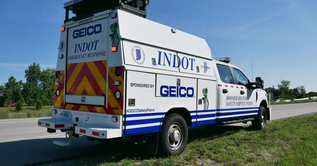 INDOTNorthwest's tweet image. Before you hit the highway, remember the INDOT Hoosier Helpers, sponsored by @GEICO,are out clearing hazardous debris, so secure bikes, luggage &amp;amp; gear on roof racks &amp;amp; trailers, buckle up every time &amp;amp; never drive impaired. #GEICOSafetyPatrol #RoadTripReady #DriveSafe