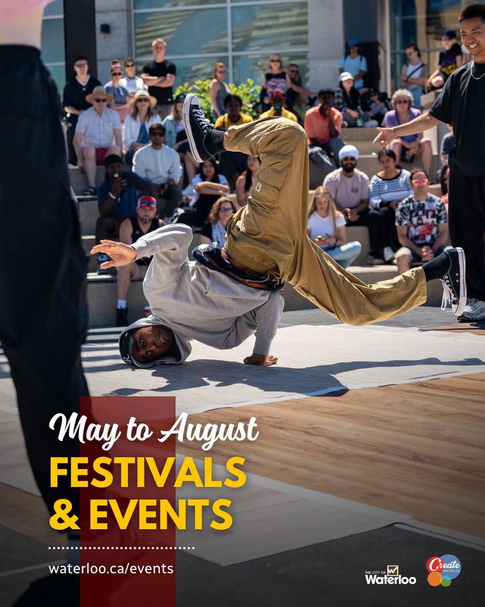 City of Waterloo Economic Development (@citywatecdev) on Twitter photo Looking to get outside and have some fun with friends and family this summer? ☀️
Check out a number of FREE festivals and events happening throughout #Waterloo from May to August! 🎉
Follow <a href="/CreateWaterloo/">Create Waterloo</a> for more event updates and opportunities.
🔗 waterloo.ca/events Looking to get outside and have some fun with friends and family this summer? ☀️
Check out a number of FREE festivals and events happening throughout #Waterloo from May to August! 🎉
Follow <a href="/CreateWaterloo/">Create Waterloo</a> for more event updates and opportunities.
🔗 waterloo.ca/events