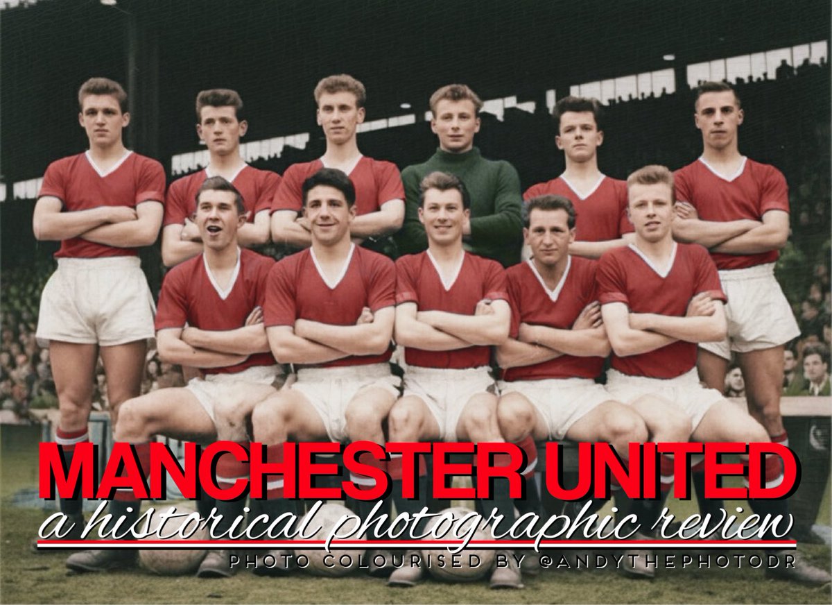 Today’s team picture. A youth team line up from 1956. We have back row (L-R): Bobby English, Ray Maddison, Barry Smith, David Gaskell, Reg Hunter, Harold Bratt. Front row: Reg Holland, Alex Dawson, Kenny Morgans, Mark Pearson and Nobby Lawton. #MUFC #UTFR #GGMU #ManchesterUnited