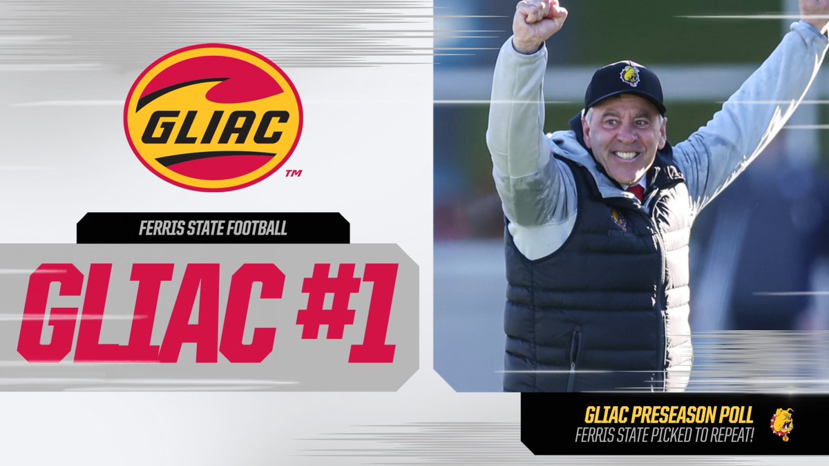 Ferris Athletics (@ferrisathletics) on Twitter photo PRESEASON #1! Defending national champion Ferris State picked to repeat atop 2025 GLIAC Football Preseason Poll! tinyurl.com/y6wpzf89 <a href="/FerrisFootball/">Ferris St. Football</a> PRESEASON #1! Defending national champion Ferris State picked to repeat atop 2025 GLIAC Football Preseason Poll! tinyurl.com/y6wpzf89 <a href="/FerrisFootball/">Ferris St. Football</a>