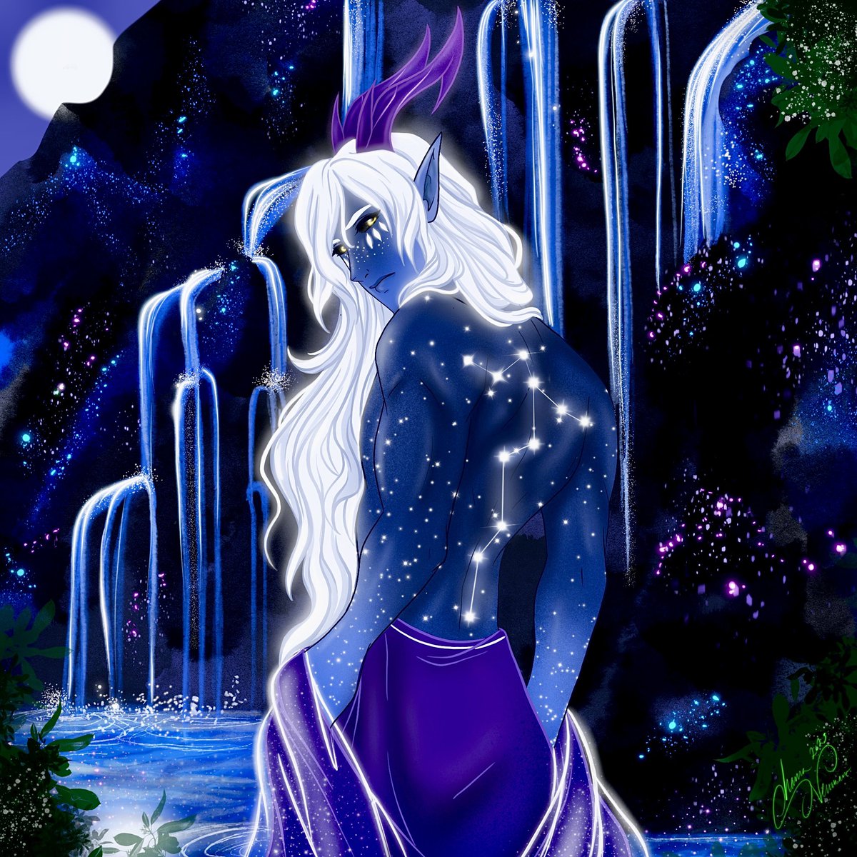 bananimator224's tweet image. ✨Do You Mind?✨

Give a sparkly man some privacy please!🫣

Haven’t drawn my favorite Star Boy in quite some time!😈

I HC that Startouch Elves constellations are “tattooed” on their backs…kinda hot. ✨

#Aaravos #TheDragonKing #TDPFanart @thedragonprince