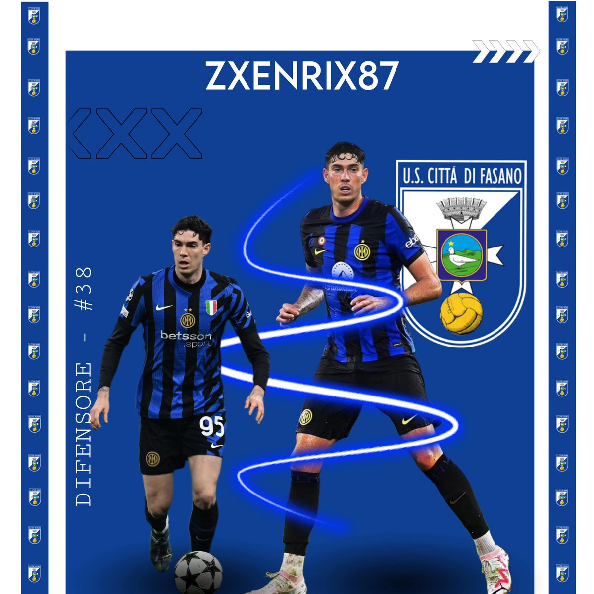 ✍🏻🐦💣 Benvenuto
Difensore Centrale con istinto da leader, legge il gioco come un veterano e chiude ogni spazio come un maestro. Con <a href="/zXenrix87/">zXenrix87</a> in campo, la porta è al sicuro. Il nostro baluardo. Il nostro comandante silenzioso.

Forza Fasano⚪️🔵🔥