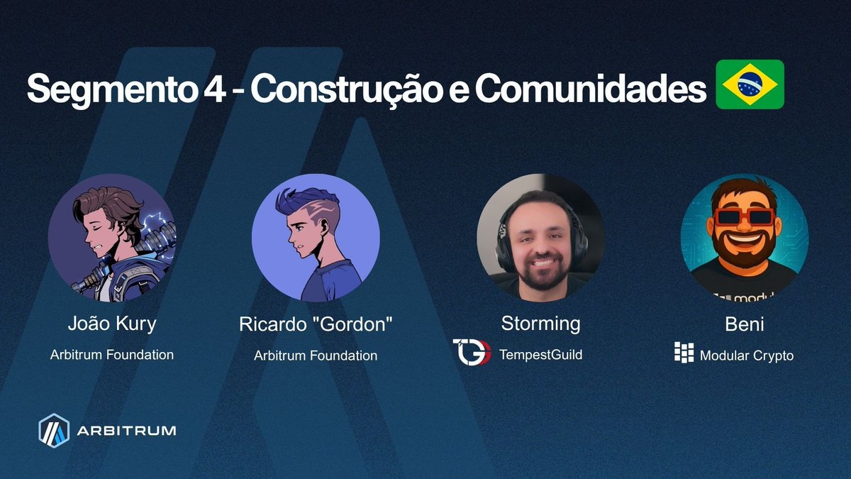 Arbitrum Português (@arbitrum_pt) on Twitter photo Teremos também em nossa live HOJE uma conversa com <a href="/benibauer3/">Benionchain 👻</a> da <a href="/ModularCrypto/">Modular Crypto 🔲</a> e <a href="/StormingWeb3/">Storming</a> da <a href="/TempestGuild/">Tempest Gaming Guild</a>
O que esperar desse papo? 🤔
- Como conseguiram suporte da Arbitrum
- Eventos, educação gaming e comunidade
- Como colaborar no ecossistema
- e mais... Teremos também em nossa live HOJE uma conversa com <a href="/benibauer3/">Benionchain 👻</a> da <a href="/ModularCrypto/">Modular Crypto 🔲</a> e <a href="/StormingWeb3/">Storming</a> da <a href="/TempestGuild/">Tempest Gaming Guild</a>
O que esperar desse papo? 🤔
- Como conseguiram suporte da Arbitrum
- Eventos, educação gaming e comunidade
- Como colaborar no ecossistema
- e mais...