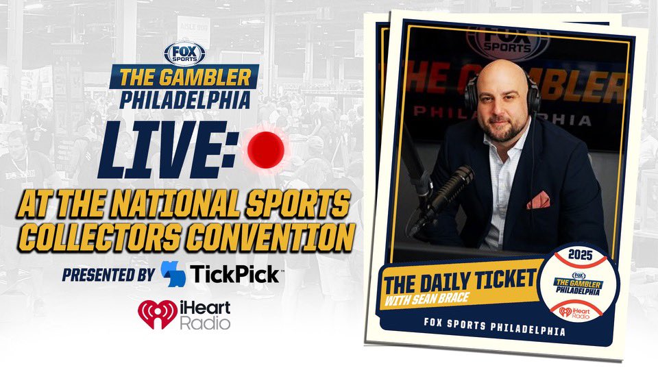 FoxPHLGambler's tweet image. Be sure to catch @Sean_Brace &amp;amp; #GamblerGang LIVE from @nsccshow! #Friday starting at 3pm✅ #DailyTicket 

Presented by @TickPick