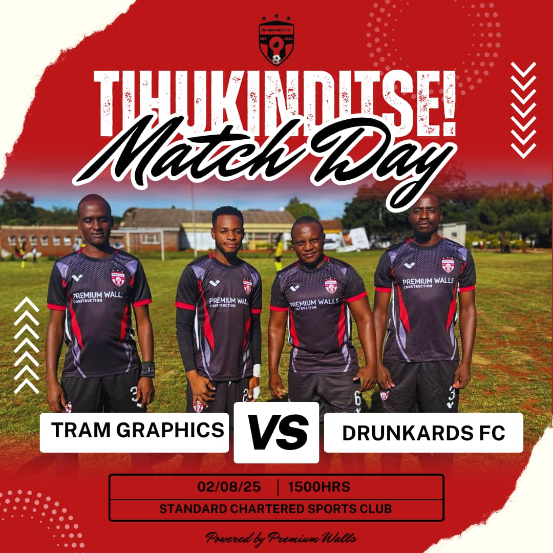 Drunkards FC (@drunkards_fc) on Twitter photo After conquering Marondera, Drunkards FC finds itself in the classroom on Saturday teaching #TramGraphics how to win!
Saturday 15:00 Hrs
Standard Chartered Sports Club
Tram Graphics vs Drunkards FC
#Tihukinditse🍺
Powered by <a href="/_PremiumWalls/">Premium Walls</a> After conquering Marondera, Drunkards FC finds itself in the classroom on Saturday teaching #TramGraphics how to win!
Saturday 15:00 Hrs
Standard Chartered Sports Club
Tram Graphics vs Drunkards FC
#Tihukinditse🍺
Powered by <a href="/_PremiumWalls/">Premium Walls</a>
