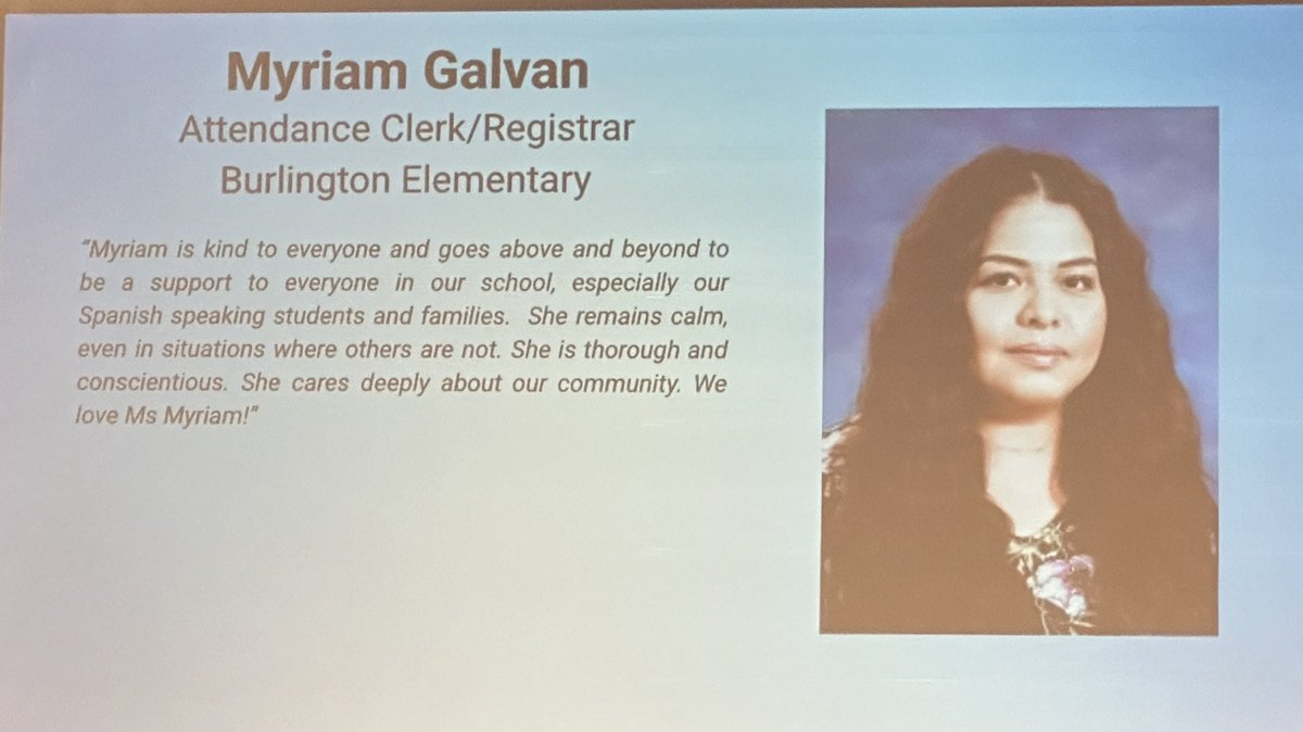 We welcomed back our amazing Classified Staff and honored many who make a positive impact on our schools. Our own Ms Myriam Galvan was recognized for her continued outstanding work at Burlington!
#stvrainadvantage #publicschooladvantage 
<a href="/SVVSDsupt/">Jackie Kapushion, Ed.D.</a> <a href="/DPerfettiDeany/">Dina Perfetti-Deany</a>