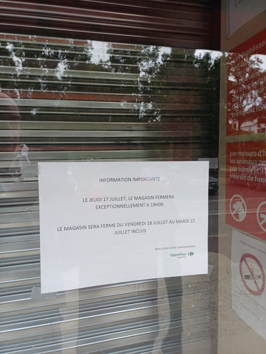 jonben's tweet photo. CarrefourSAV @bompard Pouvez-vous me dire si le magasin est définitivement fermé ? Personne ne répond à mes questions. Aucune communication de votre part. Merci @CarrefourFrance @bompard @CarrefourGroup https://t.co/UdOsmvpSTH