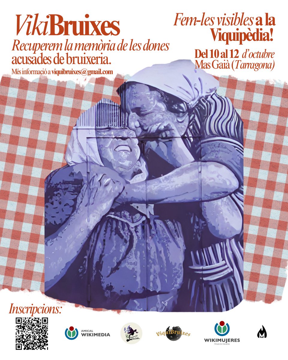 📣 Recuperem la memòria de les dones acusades de bruixeria! Del 10 al 12 d’octubre, jornades de treball per visibilitzar-les w.wiki/EtYk. Inscripció gratuïta però imprescindible. Places limitades. <a href="/AmicalWikimedia/">Amical Wikimedia</a> <a href="/Viquipedia/">Viquipèdia</a> <a href="/ViquidonesUPF/">Viquidones UPF</a>