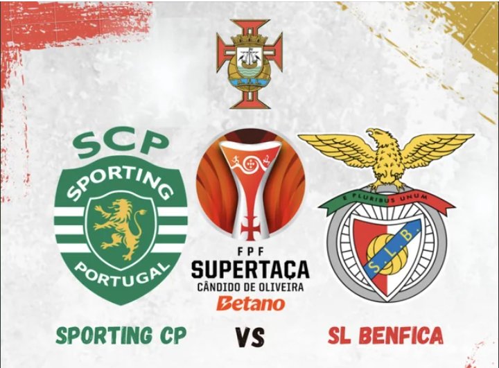 🗓️ 31-07-2025
⚽ Sporting CP 🆚 SL Benfica 
🏆 Supertaça de Portugal 
🏟️ Estadio do Algarve
⏰ 16:45  🇧🇷  20:45 🇵🇹
📺 NSports 🇧🇷  SporTV 1 🇵🇹