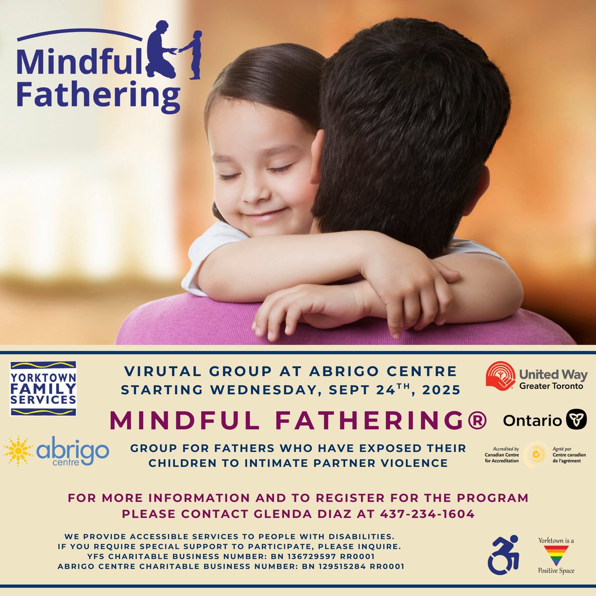 Our Mindful Fathering® program offers a supportive, non-judgmental space for fathers who have exposed their children to intimate partner violence.
Our next virtual session begins Sept 24th from 6-8:30 p.m. To register contact visit yorktownfamilyservices.com/programs/mindf…