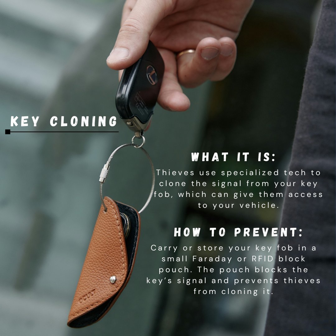IMPACTautocrime's tweet image. Today’s auto thefts aren’t just smash and grabs, they’re silent, fast, and tech driven.

Swipe through to learn how three simple tools can block high-tech methods:

Stay ahead of the tricks. Stay protected.
#AutoCrimePrevention #VehicleSecurity #FaradayBag #OBDProtection #StaySec