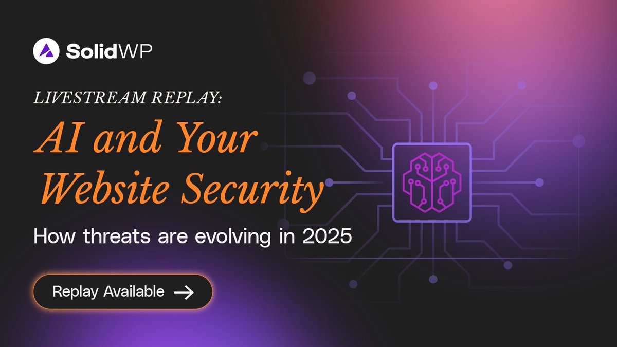 The future of WordPress security is here. If you missed our livestream with Thomas Raef on AI and emerging threats, the replay is ready for you. Stay informed. 🔗 loom.ly/PBm-_Vw
#WordPressSecurity #AITrends