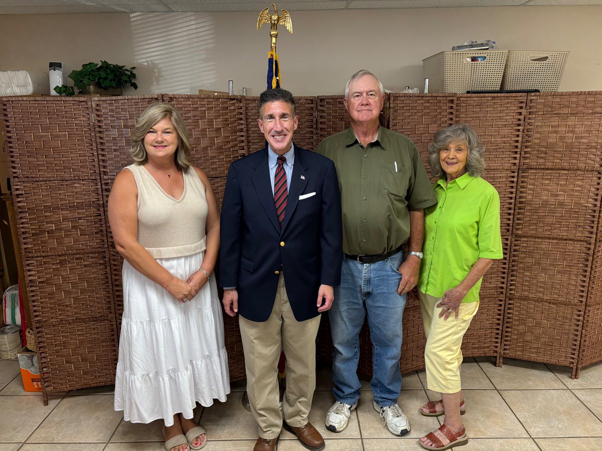 It was great to spend time today with Lake County GOP Chairman Doug Robertson, along with Connie Hopper and Melinda Cranford from the Ridgely Senior Center. Their hard work and heart for service reflect the best of our West Tennessee values. Thank you for all you do every day!