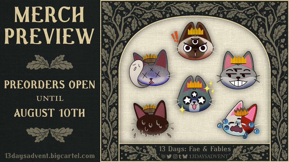 13DaysAdvent's tweet photo. 🐈Contributor Preview!👑
You can be the talk of the Royal Court with these Cat Sìth emotes by Gidmoji!!
Preorders are open until August 10th—be sure to catch these guys for yourself at the links below! 👇
#Emotes #Emoji #catsith #Halloween #zinepreorder #spooky #digitalmerch https://t.co/TL7mK9aY1Q