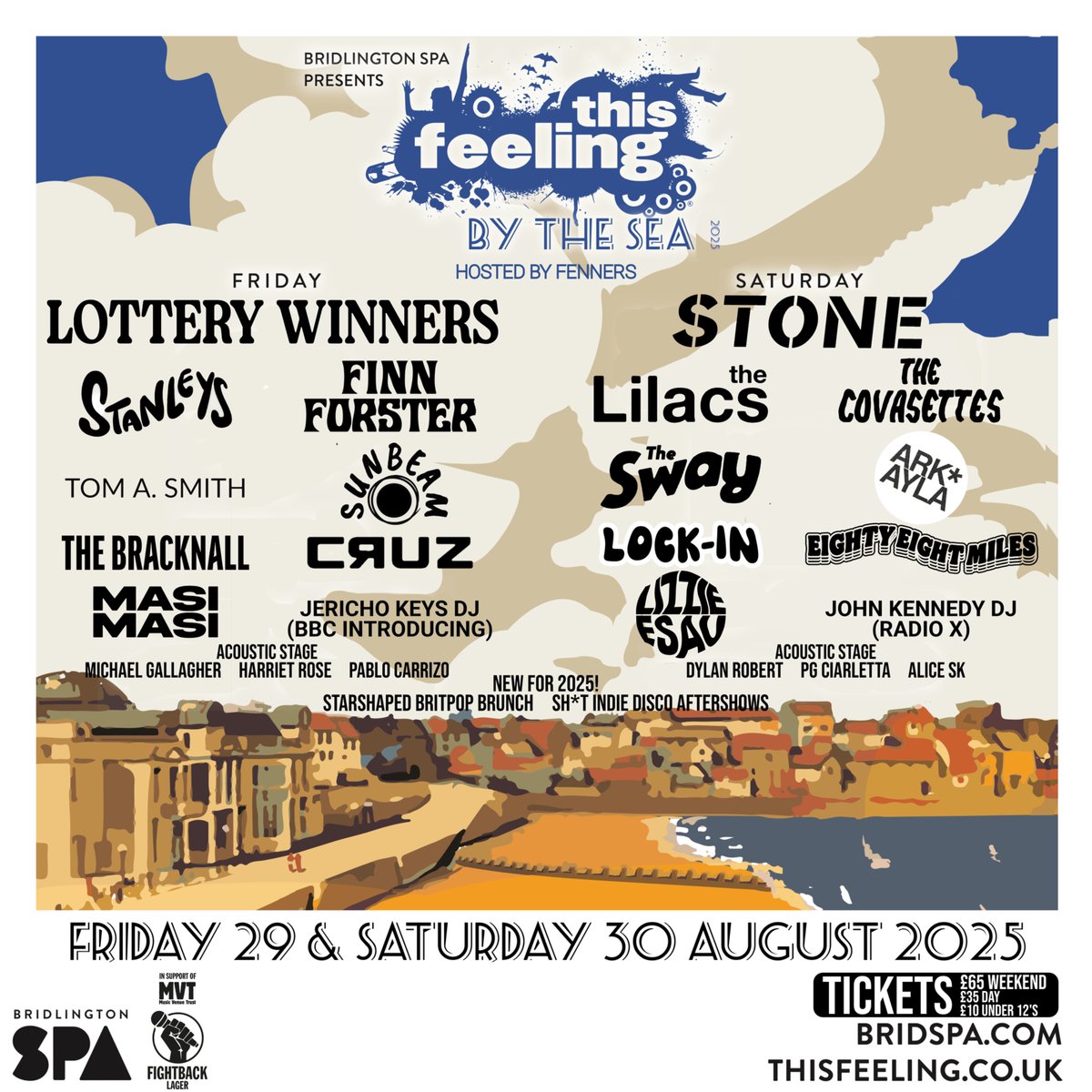 This Feeling (@this_feeling) on Twitter photo The full line up for By The Sea is here 😍
Congrats to apply to play winners Masi Masi, <a href="/Pablo_Carrizo_/">Pablo Carrizo</a>, <a href="/lizzieesau/">Lizzie Esau</a> & <a href="/AliceSKmusic/">Alice SK</a> who join an all-star set to rock <a href="/bridspa/">Bridlington Spa</a> 🎸🌊
1 month to go! Tickets available via <a href="/skiddle/">Skiddle</a> & the link below
thisfeeling.co.uk/bythesea The full line up for By The Sea is here 😍
Congrats to apply to play winners Masi Masi, <a href="/Pablo_Carrizo_/">Pablo Carrizo</a>, <a href="/lizzieesau/">Lizzie Esau</a> & <a href="/AliceSKmusic/">Alice SK</a> who join an all-star set to rock <a href="/bridspa/">Bridlington Spa</a> 🎸🌊
1 month to go! Tickets available via <a href="/skiddle/">Skiddle</a> & the link below
thisfeeling.co.uk/bythesea