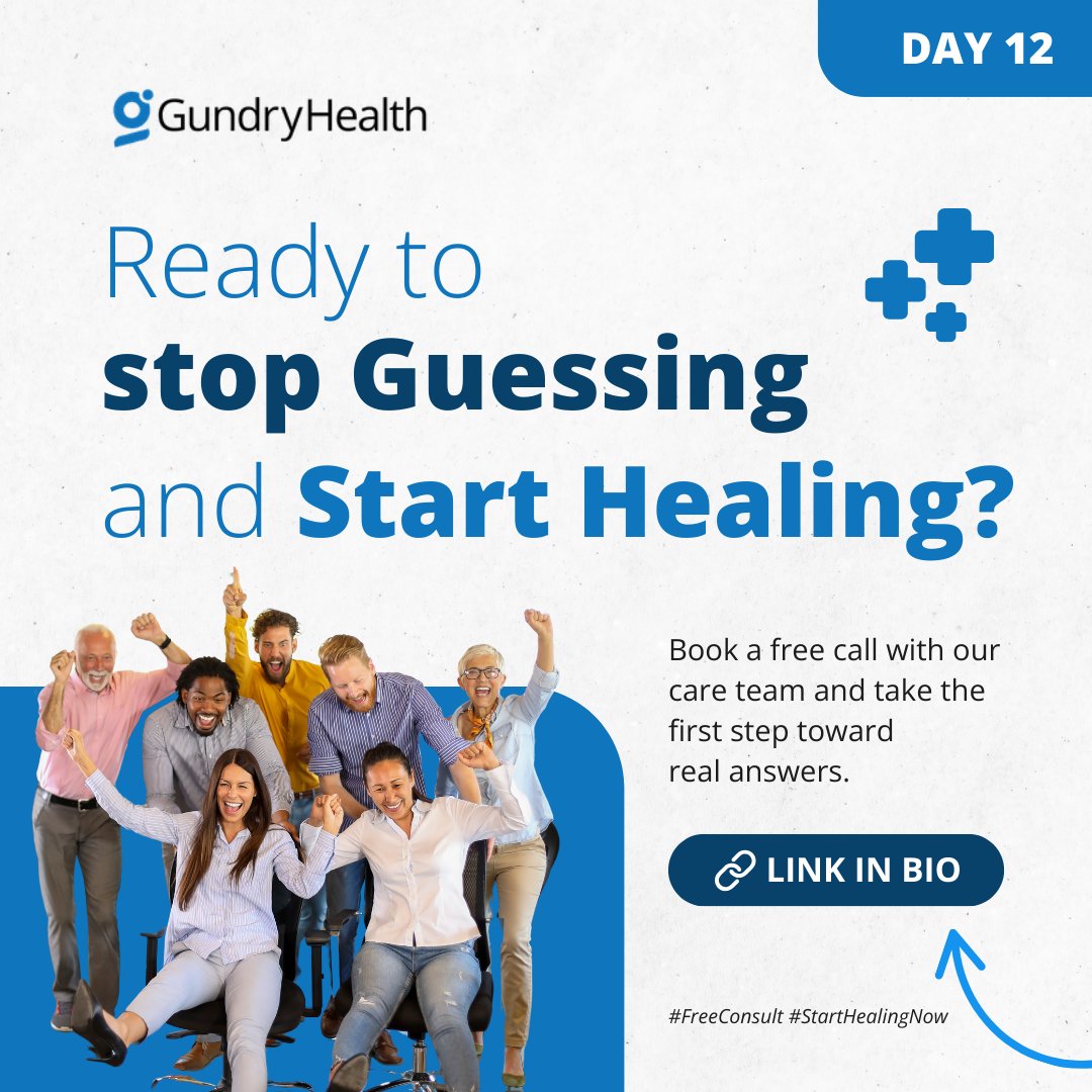 Ready to stop guessing and start healing?
 Book a free call with our care team and take the first step toward real answers.
🔗 Link in bio - gundryhealth.com
 #FreeConsult #StartHealingNow