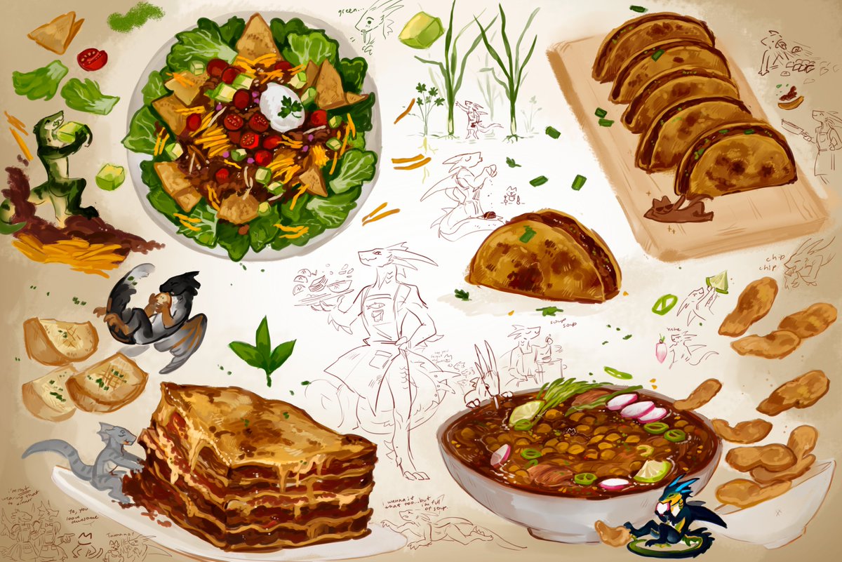 Food study time! I saw one of Sapphi's studies with ramen a while back, inquired her about it and she was gracious enough to oblige the silly idea c:  

🎨: <a href="/sapphiringore/">Sapphi</a> , too kind for meeee muah 
✨Involving my friends' characters as well!