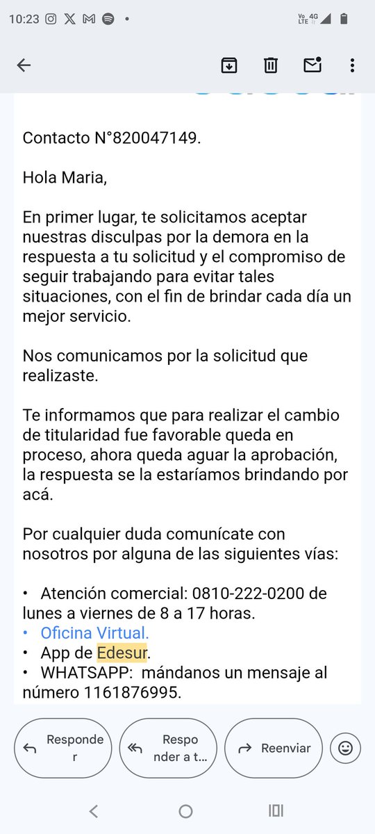 Hola <a href="/OficialEdesur/">Edesur Argentina</a> hace días hice el cambio de titularidad virtual. Estoy sin luz y mañana me mudo. Ustedes se confundieron y me dieron de baja
4620959 núm cliente con el cual no puedo reclamar ya que ahora no existe. Qué hago? Gracias!!