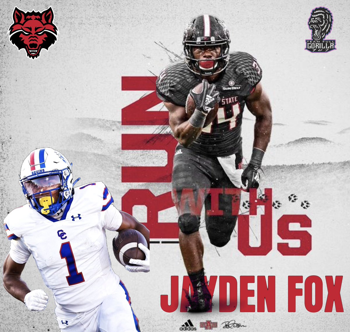 Team Full Gorilla (@teamfullgorilla) on Twitter photo 🚨🚨🚨🚨🦍🦍🦍🦍🦍🚨🚨🚨🚨
🔥🔥🔥🔥OFFER ALERT🔥🔥🔥🔥
Congratulations to <a href="/TeamFullGorilla/">Team Full Gorilla</a> 26’ ATH <a href="/Jayden_Fox02/">Jayden Fox</a> earning an offer to continue his academic & athletic futures <a href="/AStateFB/">Arkansas State Football</a> !🦍🏈💯 #baller #ifyouballyoullgetthecall #skorillas #gorillawarfare #OAGAAG 🚨🚨🚨🚨🦍🦍🦍🦍🦍🚨🚨🚨🚨
🔥🔥🔥🔥OFFER ALERT🔥🔥🔥🔥
Congratulations to <a href="/TeamFullGorilla/">Team Full Gorilla</a> 26’ ATH <a href="/Jayden_Fox02/">Jayden Fox</a> earning an offer to continue his academic & athletic futures <a href="/AStateFB/">Arkansas State Football</a> !🦍🏈💯 #baller #ifyouballyoullgetthecall #skorillas #gorillawarfare #OAGAAG