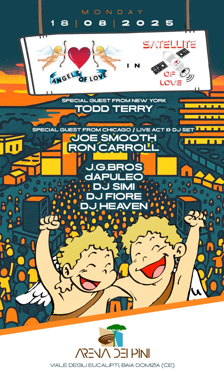 Todd Terry (@djtoddterry) on Twitter photo <a href="/djtoddterry/">Todd Terry</a> 18th August w/ <a href="/joesmoothmusic/">Joe Smooth</a> <a href="/RONCARROLLBMC/">THE MINISTER OF SOUND</a> at ARENA DEI PINI angelsoflove.it
Tickets: eventbrite.it/e/35-years-of-… <a href="/djtoddterry/">Todd Terry</a> 18th August w/ <a href="/joesmoothmusic/">Joe Smooth</a> <a href="/RONCARROLLBMC/">THE MINISTER OF SOUND</a> at ARENA DEI PINI angelsoflove.it
Tickets: eventbrite.it/e/35-years-of-…