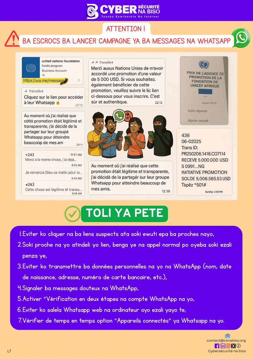 TOSALA KEBA NA WHATSAPP ! 
BA LIENS NYONSO EZA YA KO FONGOLA TE.

#CybersécuritéNaBiso
#TopanzaSango
