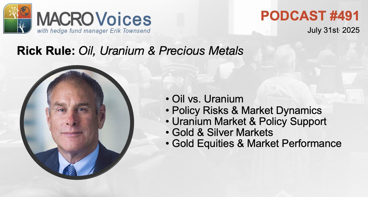 MacroVoices Podcast (@macrovoices) on Twitter photo MacroVoices <a href="/ErikSTownsend/">Erik Townsend 🛢️</a> & <a href="/PatrickCeresna/">Patrick Ceresna📈📉</a> welcome, <a href="/RealRickRule/">Rick Rule</a>. They’ll discuss oil, uranium, gold and silver, and much more. bit.ly/40McC34 MacroVoices <a href="/ErikSTownsend/">Erik Townsend 🛢️</a> & <a href="/PatrickCeresna/">Patrick Ceresna📈📉</a> welcome, <a href="/RealRickRule/">Rick Rule</a>. They’ll discuss oil, uranium, gold and silver, and much more. bit.ly/40McC34
