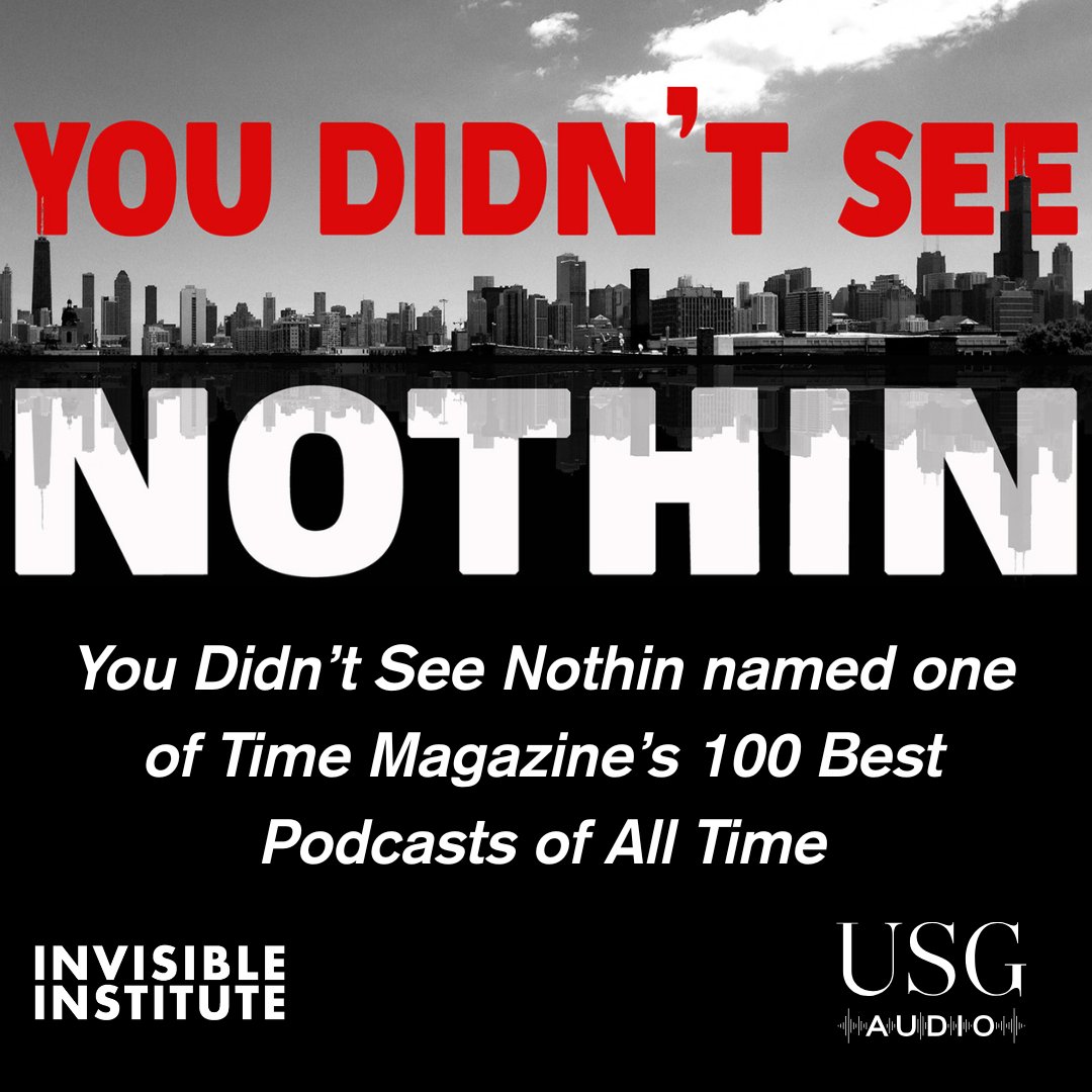 A huge congrats to our audio team! You Didn't See Nothin has been named one of Time Magazine's 100 Best Podcasts of All Time. You can listen to all episodes of You Didn't See Nothin on any podcast platform!