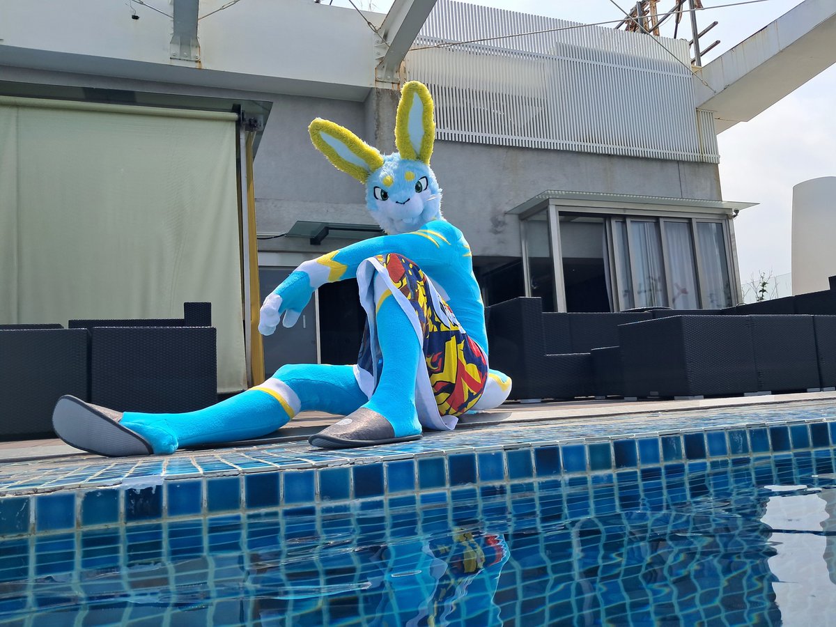 雨、もう降らないでお願い... &gt;A&lt;
📸:伊塞尼斯
 #FursuitFriday