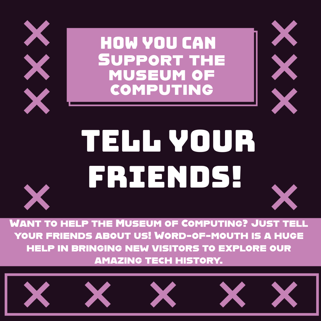 How can you support The Museum of Computing?

Let your friends know!

#Museum #Swindon #RetroGaming #TechHistory