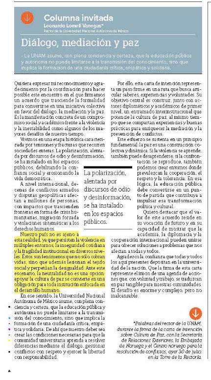 La <a href="/UNAM_MX/">UNAM</a> asume, con plena conciencia, que la educación pública y autónoma no puede limitarse a la transmisión del conocimiento, sino que implica la formación de una ciudadanía crítica, empática y solidaria, escribe nuestro #RectorLomelí en <a href="/Excelsior/">Excélsior</a>.

excelsior.com.mx/opinion/column…