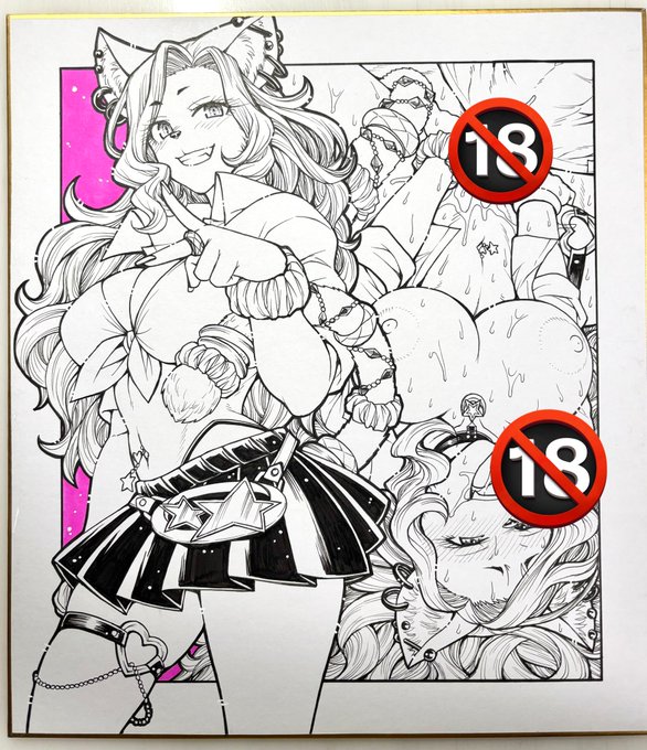 通常サイズ色紙、オリキャラ4枚完成した(夏コミで販売予定) 