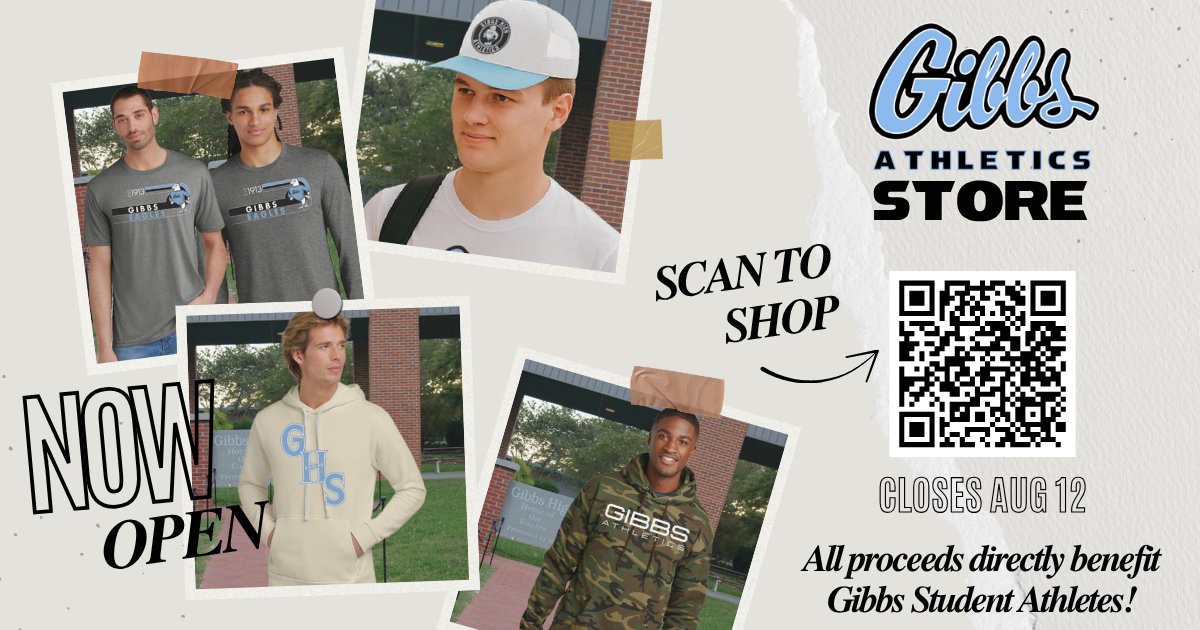 The Gibbs Athletics gear store is now open! Two sweatshirts, a short-sleeve &amp; long-sleeve tee, and a hat are available. Store closes August 12 - get your orders in: ssponlinestore.com/collections/gi…