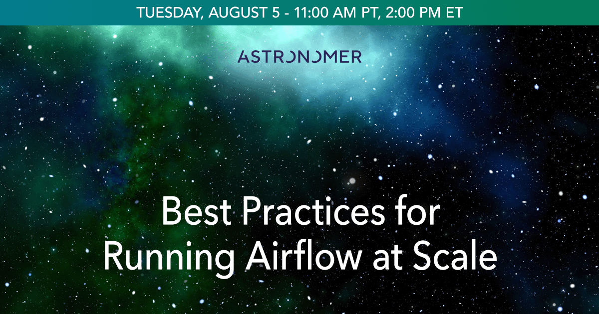 Running Apache Airflow at scale? Learn how Uber, Ford &amp; LinkedIn manage it daily. Join our webinar for real-world strategies on config tuning, automation, templating &amp; more! Save your spot now! #Airflow #DataEngineering ow.ly/tcoe30sOpJJ