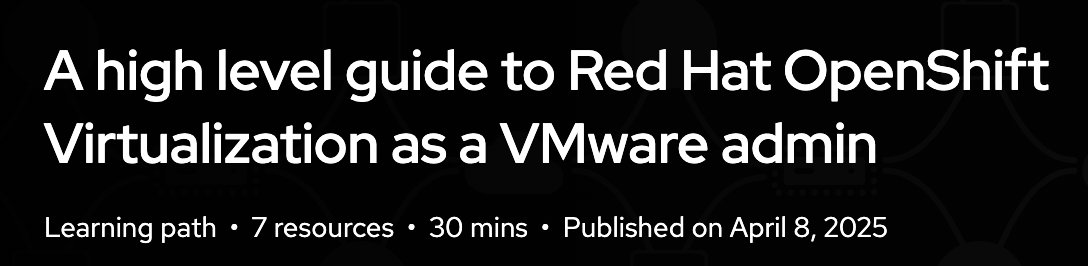 openshift's tweet photo. Thinking of transitioning your #virtualization infra? If you're coming from VMware vSphere, think about @RedHat #OpenShift and #RH #OpenShiftVirtualization. With our high-level guide, in just 30 min you'll have the insight you need. Start learning today: https://t.co/N2s9EV7DQv. https://t.co/LX5TNub1Rk