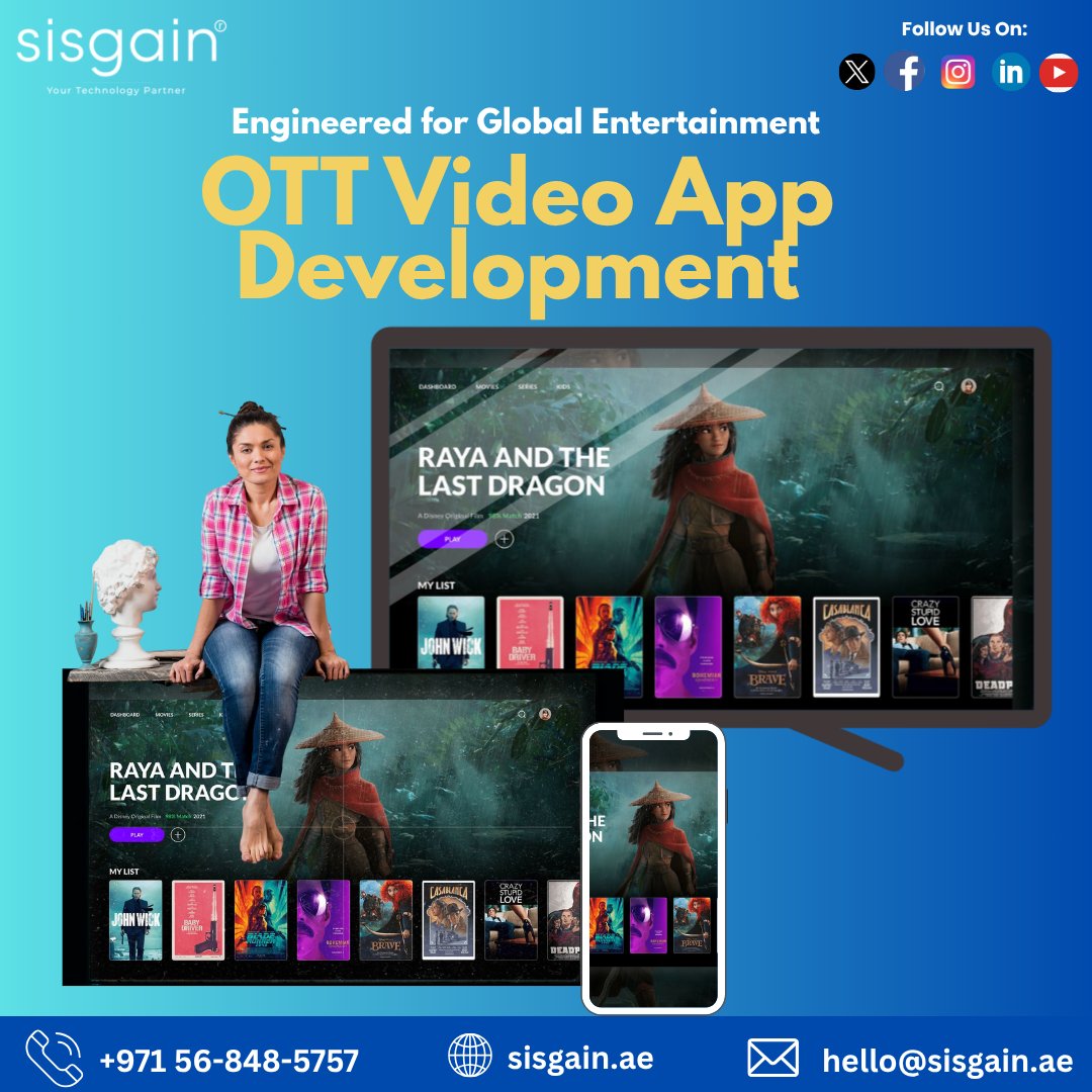 spectrum1995's tweet image. Transform your viewers' experience with custom OTT Video App Development!
From mobile to TV screens, stream without limits ๐๐ฑ
Build your Netflix-like platform with SISGAIN today!
#OTTAppDevelopment #VideoStreaming #MobileAppDevelopment #TechSolutions #StreamingPlatform