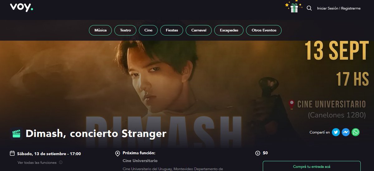 <a href="/Lnda1904/">Talia1904 DQ♩</a> <a href="/dimash_official/">Dimash Qudaibergen</a> A CONCERT FOR YOU 
#DimashOnStage
Si bien muchas no podremos ir al concierto en México, estamos felices de poder ver a Dimash en nuestros cines 🇺🇾. Hoy ya la plataforma VOY esta anunciando el evento. El nombre de Dimash llega a más y más personas.