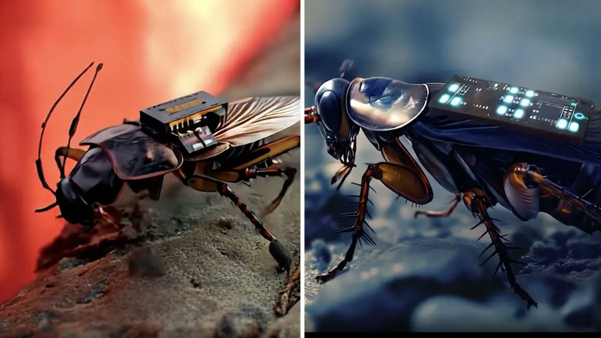 Live cockroaches turned into swarm robots, fitted with backpacks to conduct spy missions
keyoftech.net/2025/07/live-c…
#Live #cockroaches  #swarm #robots, #backpacks  #spy #missions #future #tech #technology #innovation #latest 
#research #Ai #visual #cameras #Environmental #gas