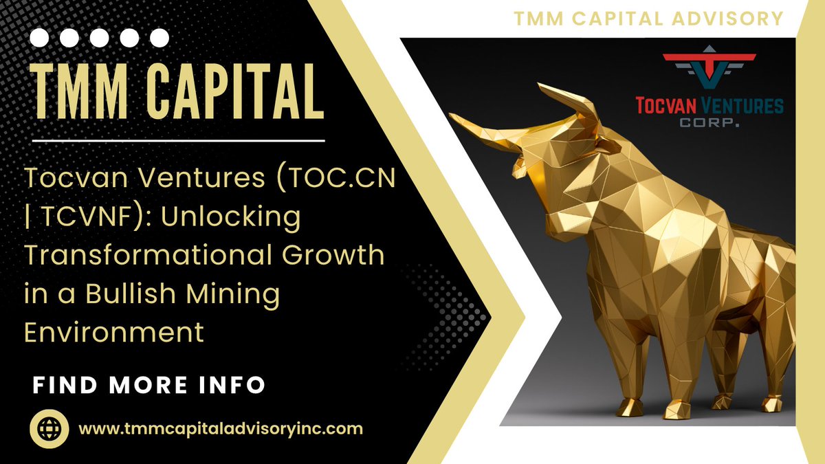 TMMCapital's tweet photo. TMM Capital shares this exciting new video discussing permitting in Mexico and how responsible mining is moving forward. Tocvan Ventures is strategically positioned for transformational growth in a bullish mining environment

Watch the video here: https://t.co/GriY0XubtN https://t.co/bU0CV3VoI7