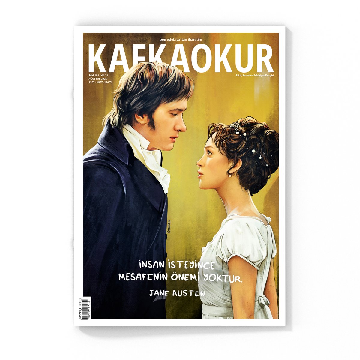 “İnsan isteyince mesafenin önemi yoktur.” — Jane Austen

KAFKAOKUR Jane Austen &amp; Gurur ve Önyargı sayısı, ayraç ve poster hediyeleriyle çıktı! Yarından itibaren dergi ve gazete satan her yerde! #kafkaokur #janeausten

Kapak: Cansu Akın